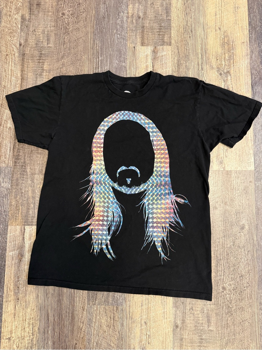 Steve Aoki Neon Future Tour Shirt Holographic Graphic Tee